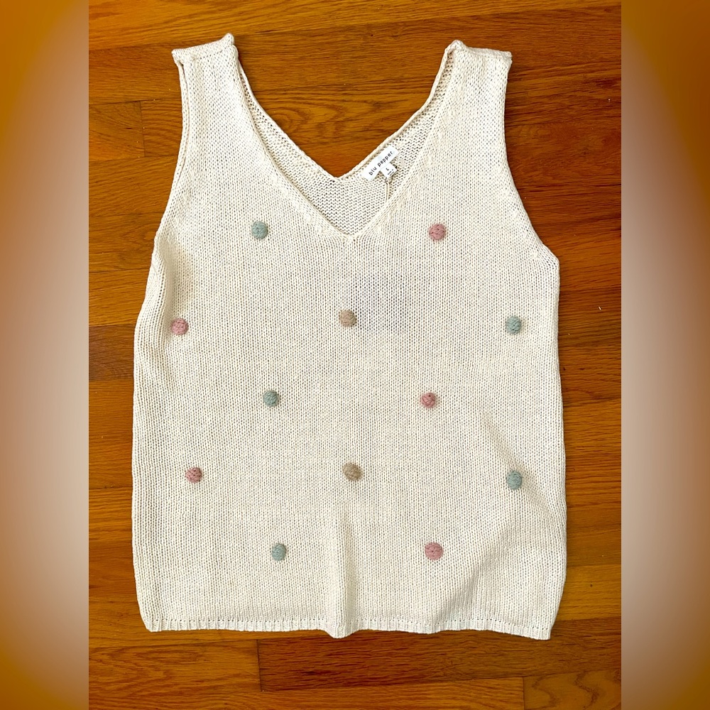 Blue Pepper Sweat Dot Top- NWT
